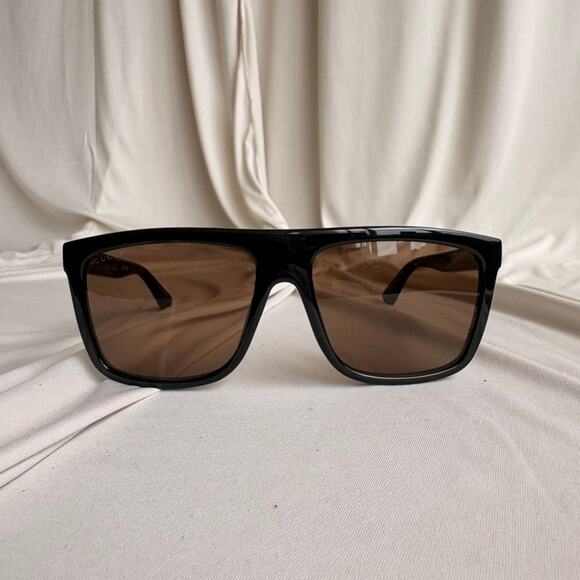 Gucci GG0748S Rectangular Sunglasses - Gold Frame, Brown Polarized Lenses main image 8